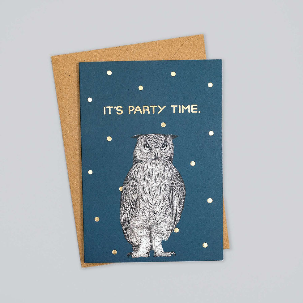 Thumbnail: Gold detail party owl card