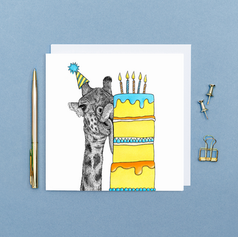Funny giraffe birthday card