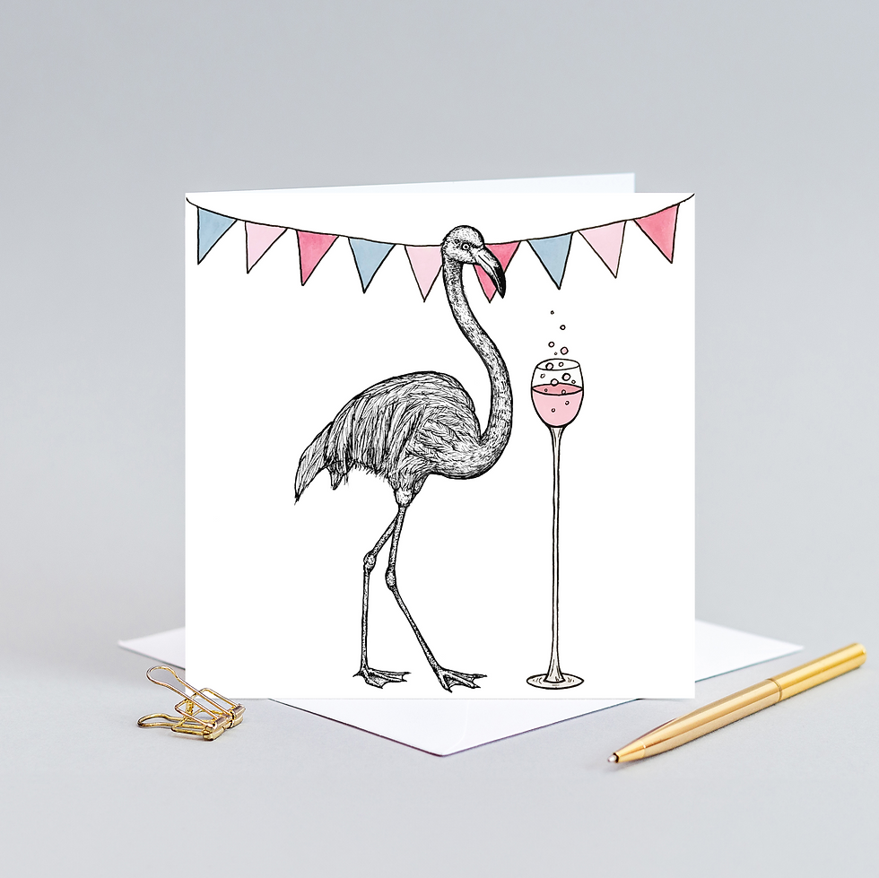 Thumbnail: Flamingo celebration card