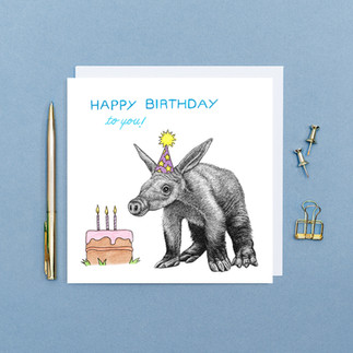 Aardvark birthday card by Wild Lines