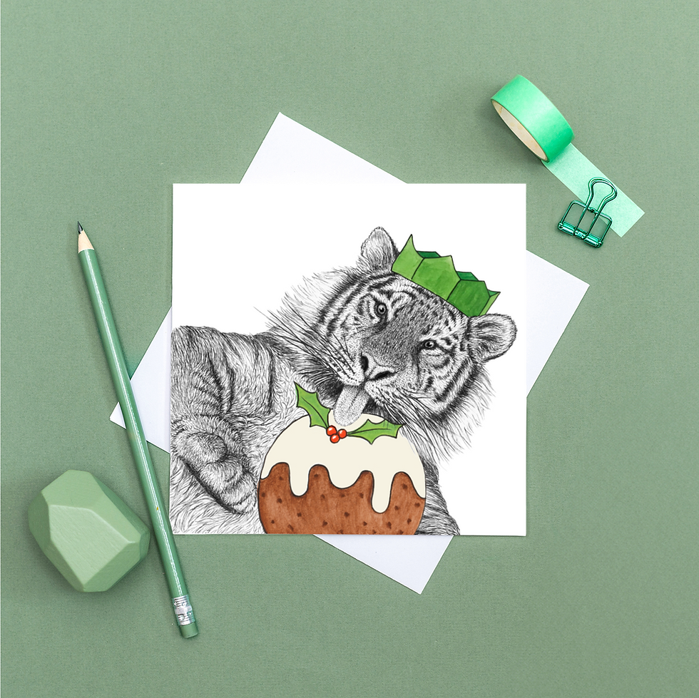Thumbnail: Tiger Christmas card