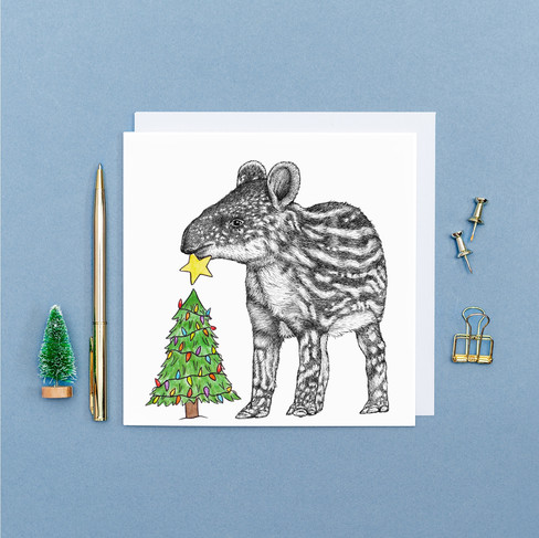 Tapir Christmas card by Wild Lines