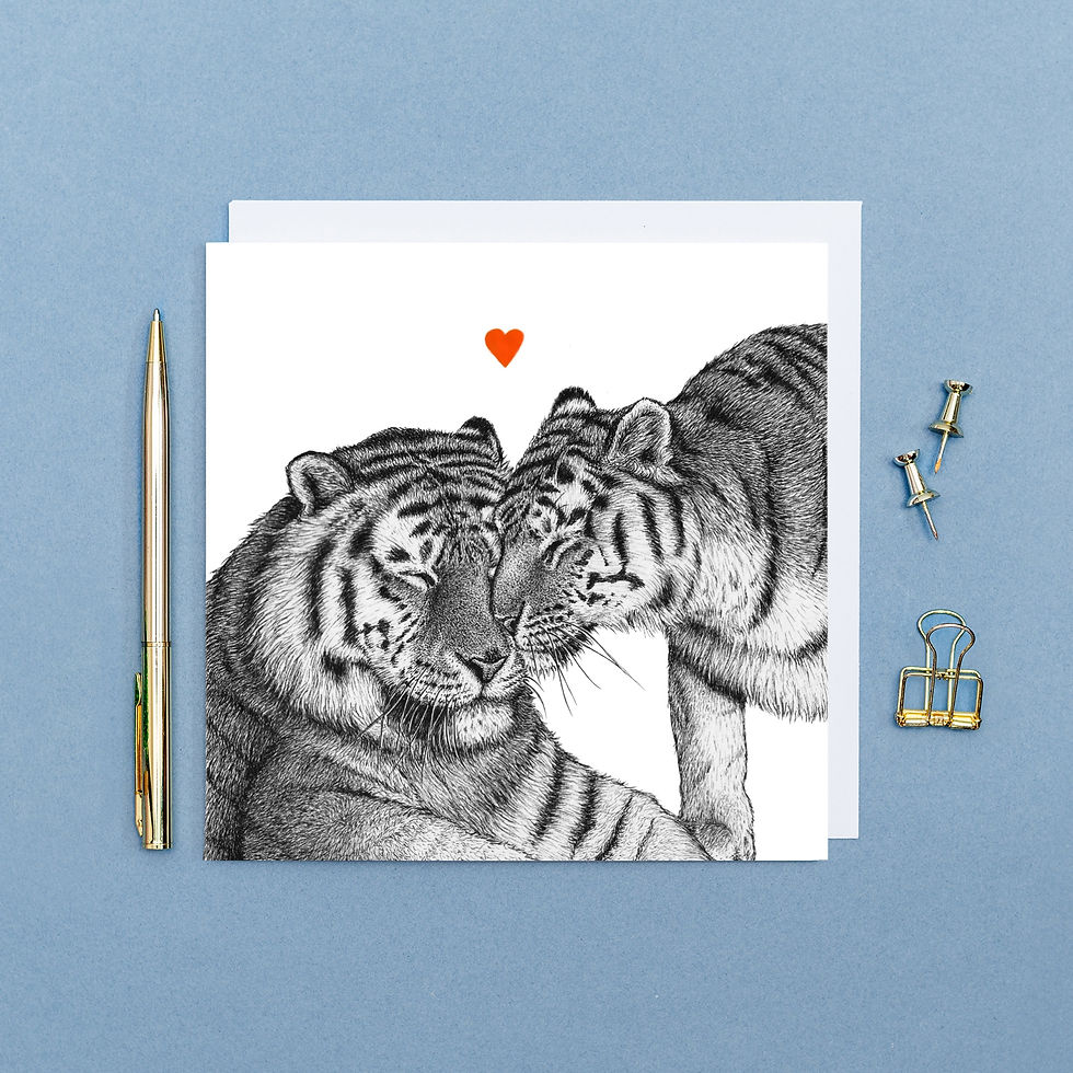 Tiger love greetings card