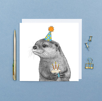 Otter birthday card by Wild Lines