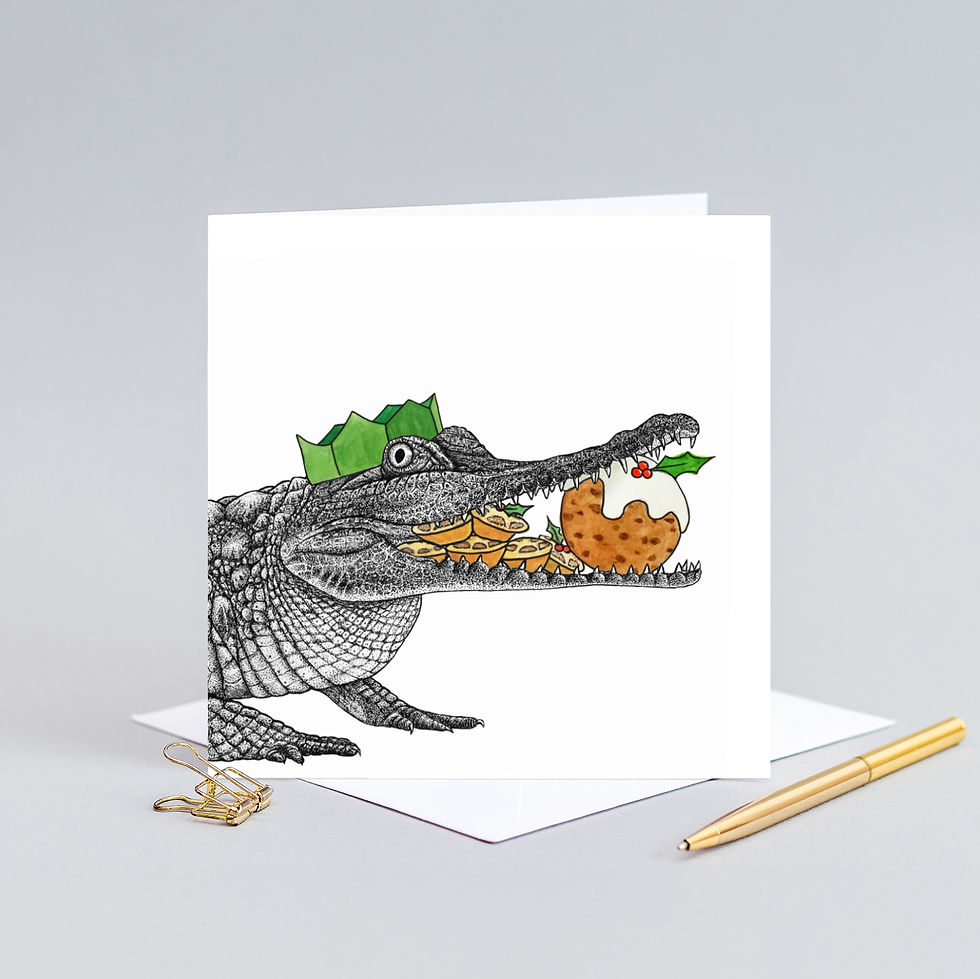 Thumbnail: Crocodile Christmas card