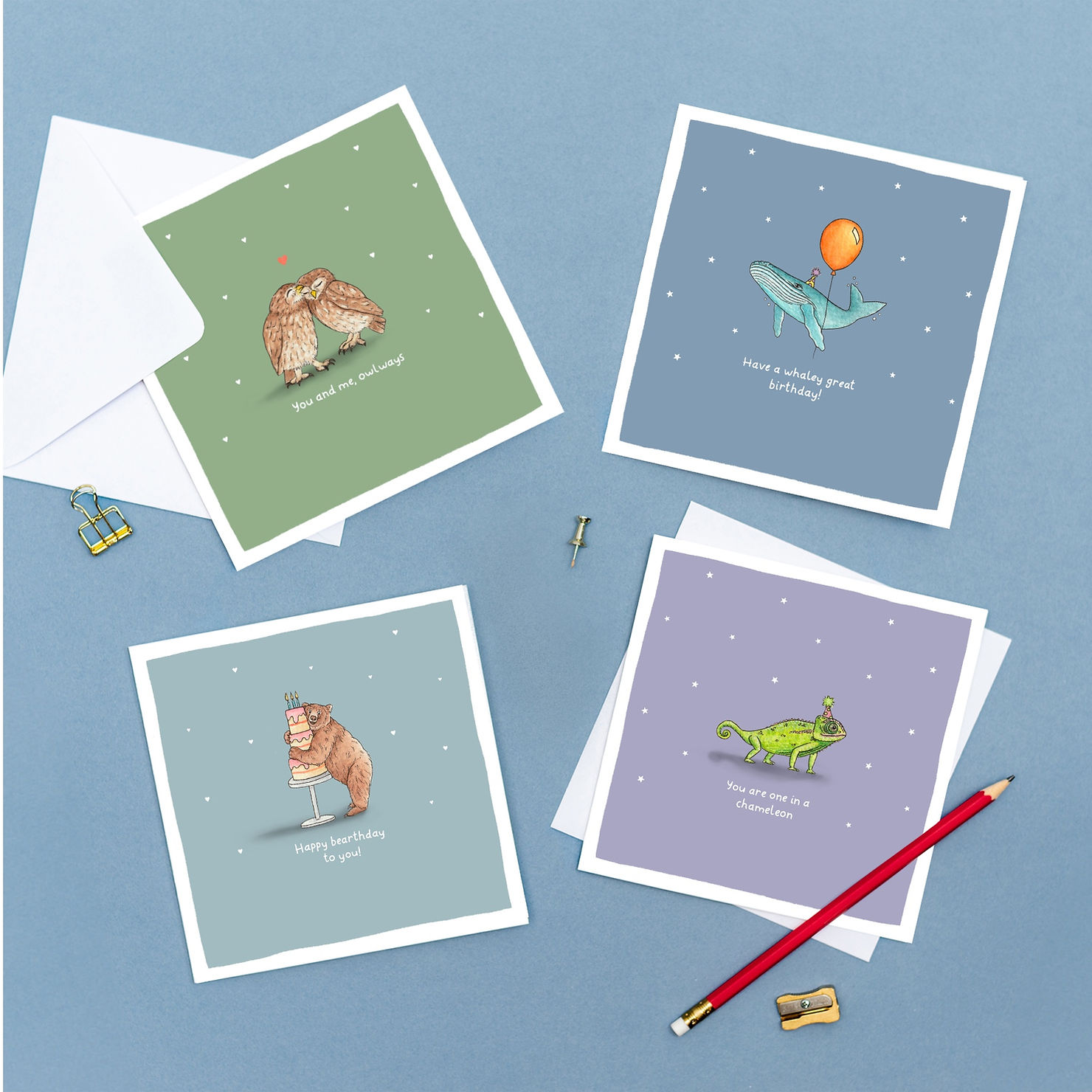Wild Lines animal pun birthday cards