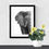 Thumbnail: African Elephant Art Print - White