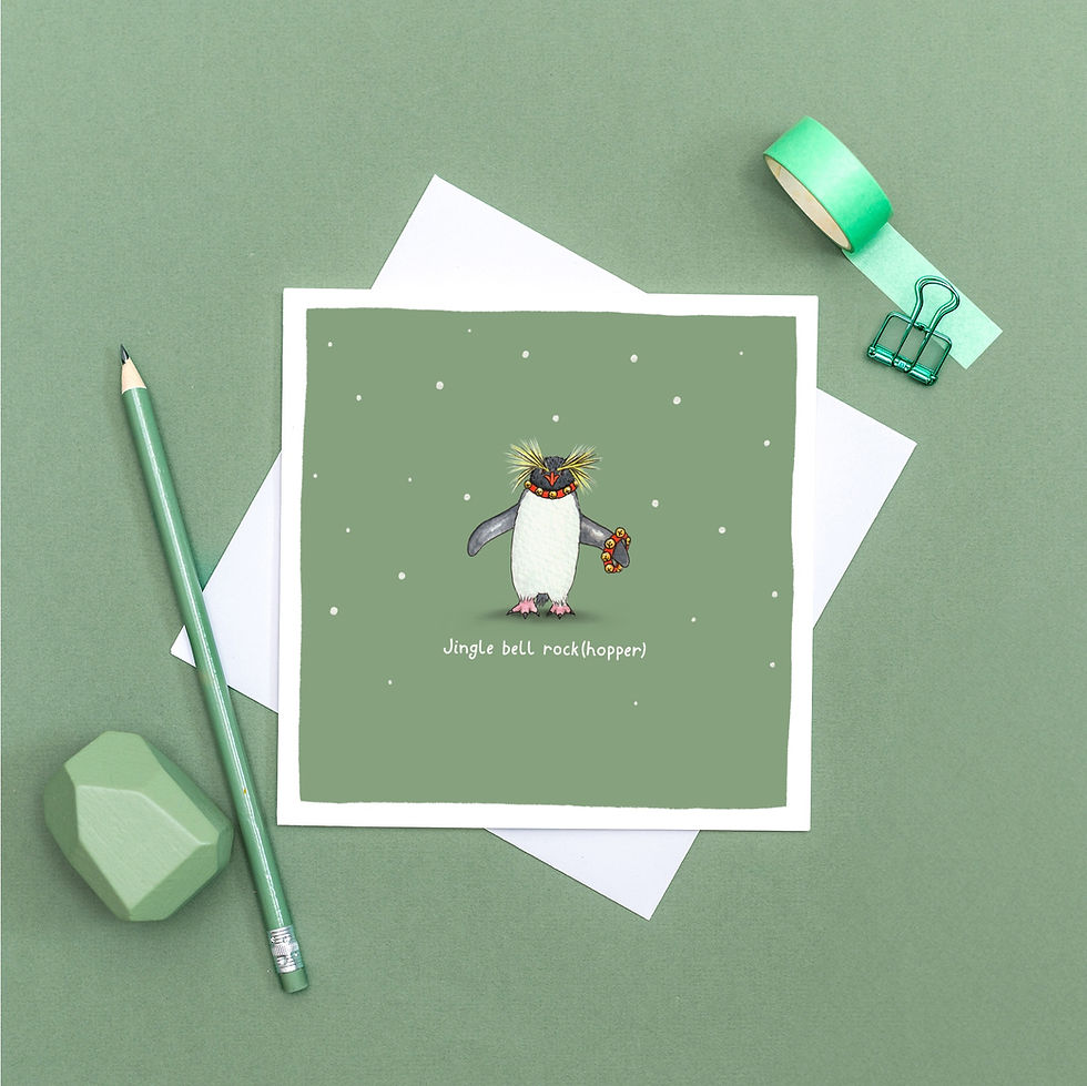 Thumbnail: Jingle Bell Rock(hopper) Christmas Pun Card