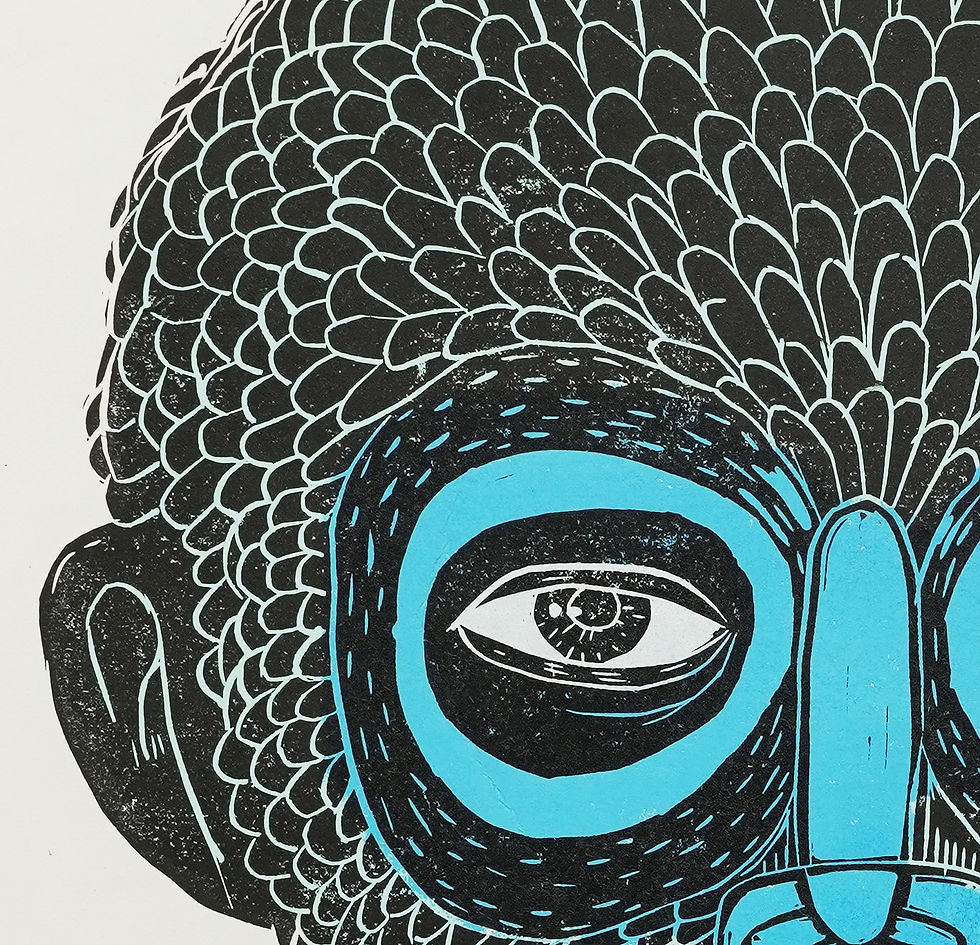 Thumbnail: 'Scaled Man' (Artist proof 3 )Hand-printed Lino Cut