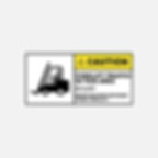 ANSI Z535-style Caution Forklift Traffic in This Area sign mounted in warehouse aisle