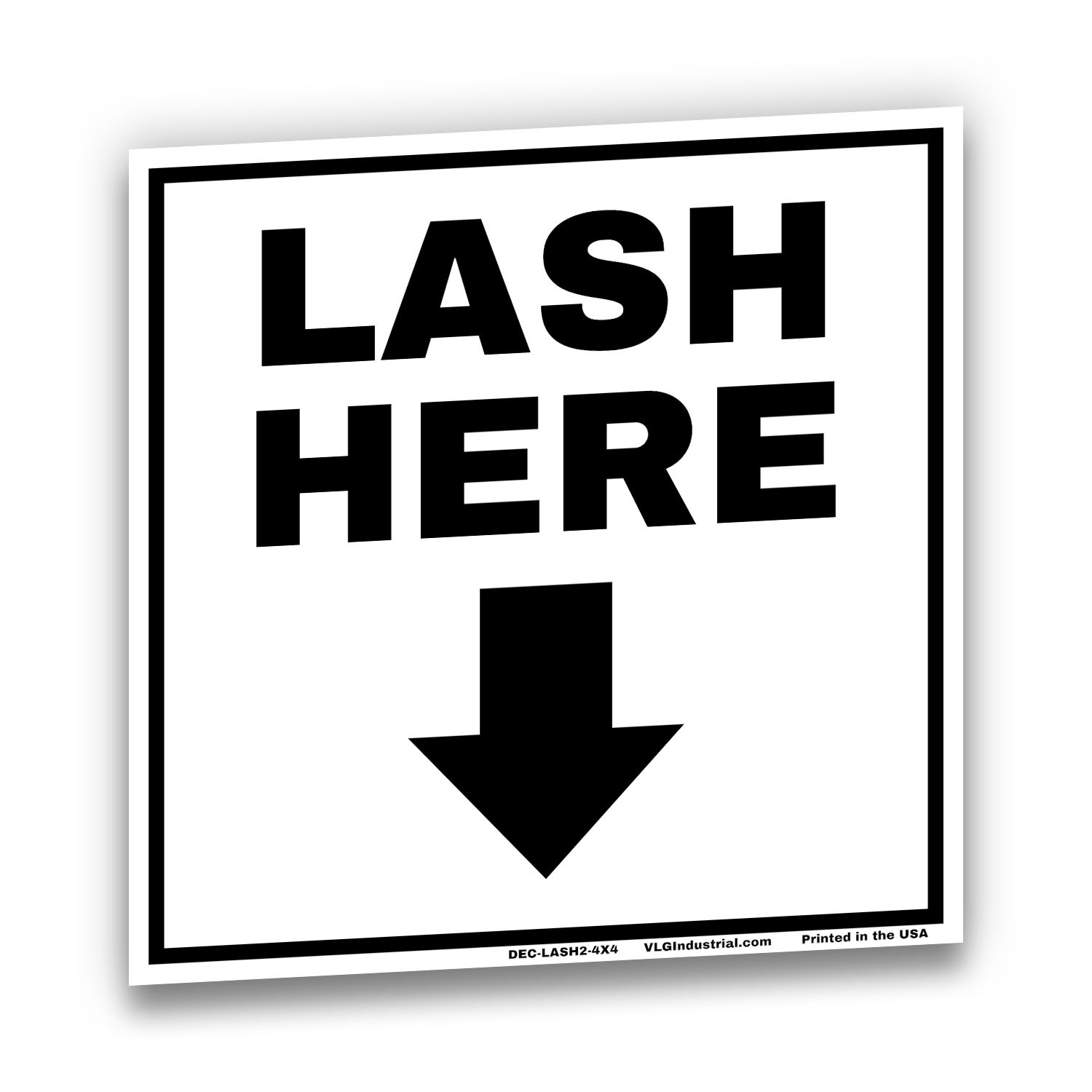 Lash Here Labels with Down Arrow, 8-Pack, 4" x 4" Heavy-Duty Cargo Tie Down Poin