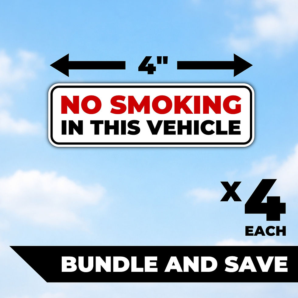 Thumbnail: No Smoking Fleet Vehicle Decals  - 10 Pack Complete Sticker Kit