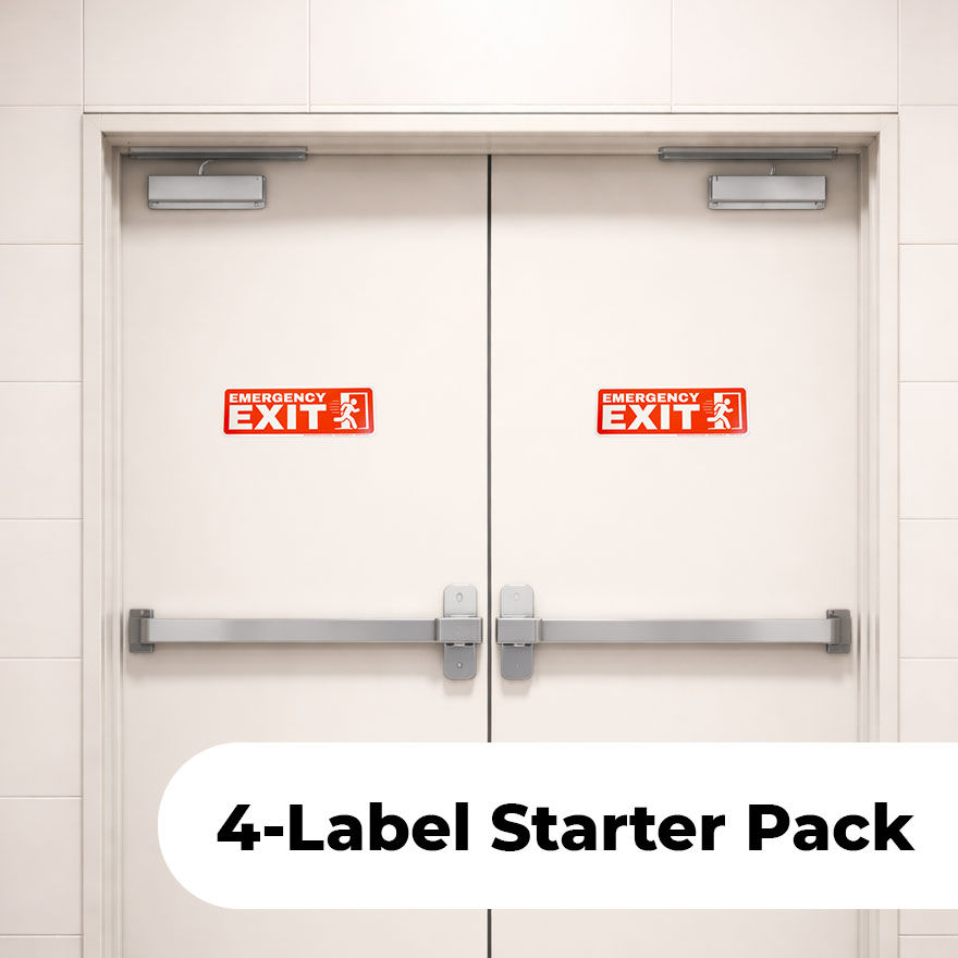 Thumbnail: Emergency Exit Signs Stickers - 3x9 Inch - 4 Pack