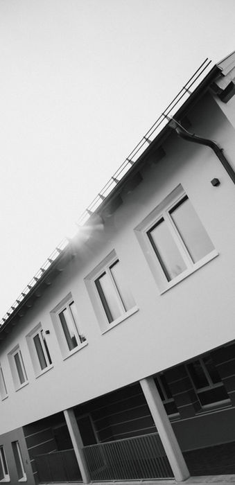 schwarz weiß Bild Vereinsheim Moosdorf
