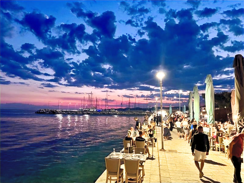 Beautiful summer sunset in Nikiti, Sithonia, Greece