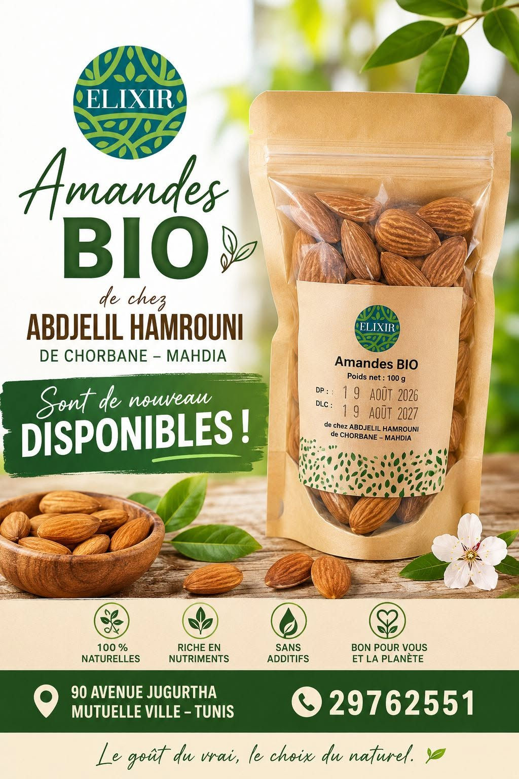 AMANDES BIO 100G