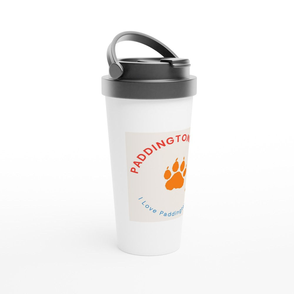 White 15oz Stainless Steel Travel Mug
