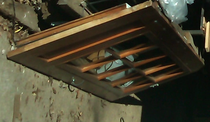 Hurricane Sandy damaged door