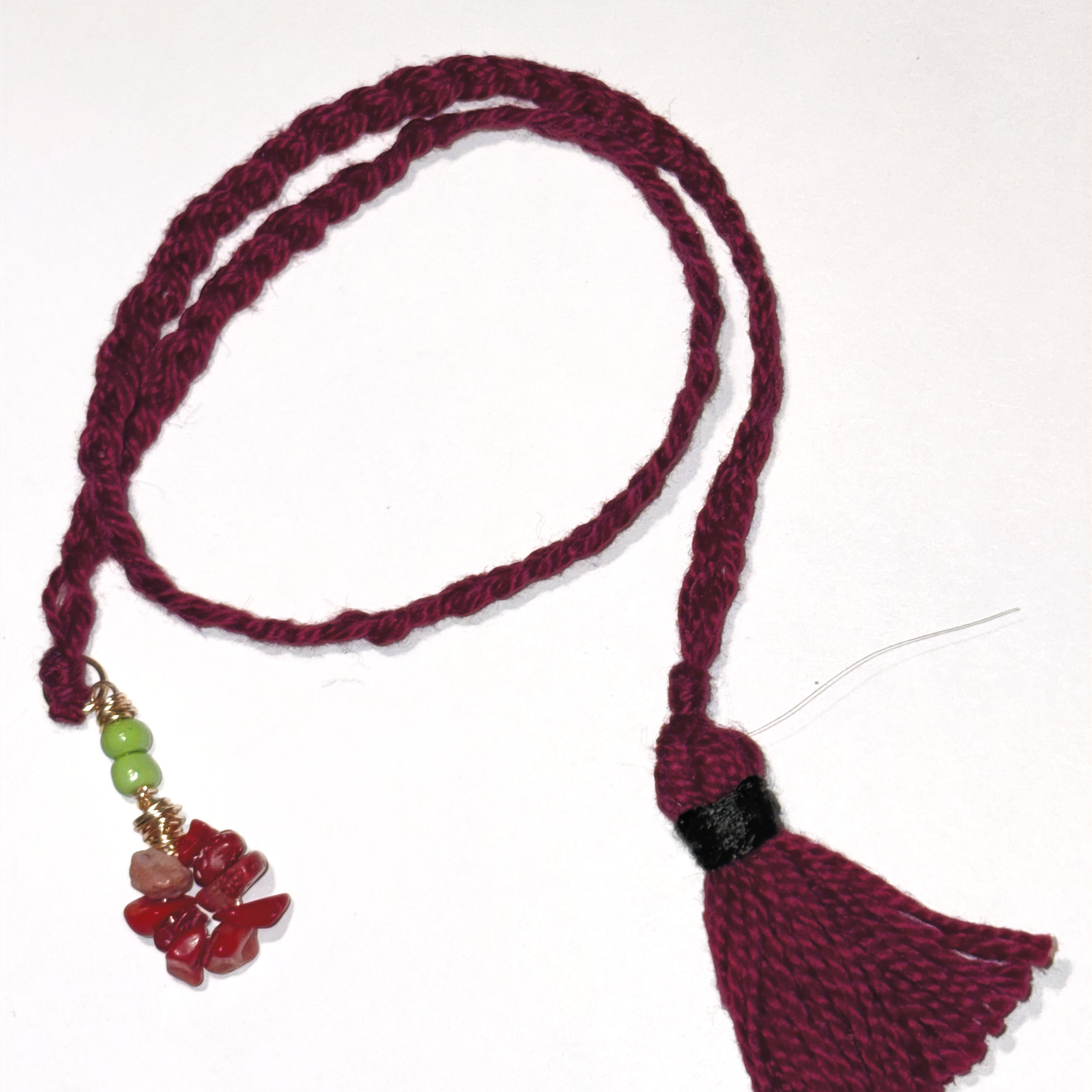 Red Rock Charm w. Braid, Tassel