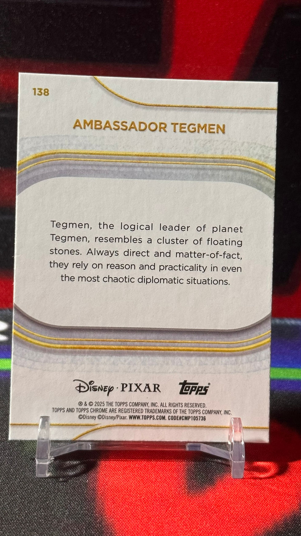 Miniatura: 2025 Topps chrome Disney/Pixar - Ambassador Tegmen#138