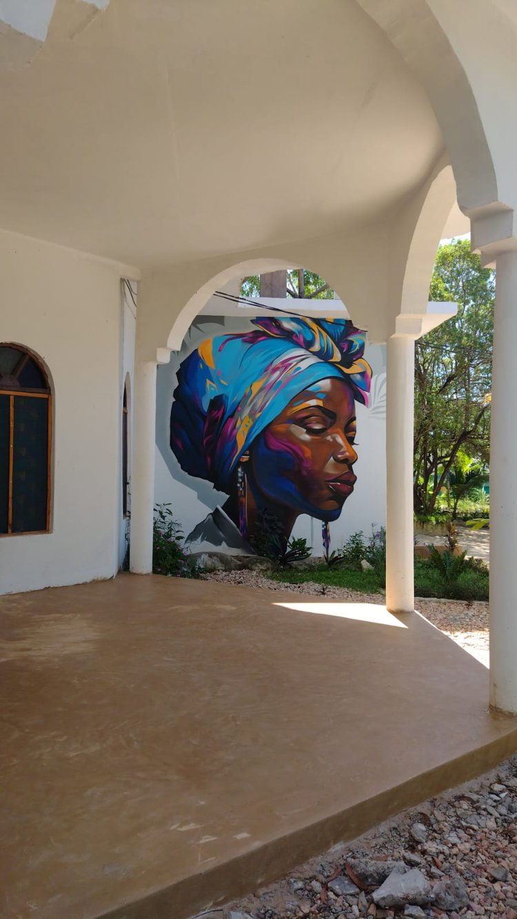 african woman mural