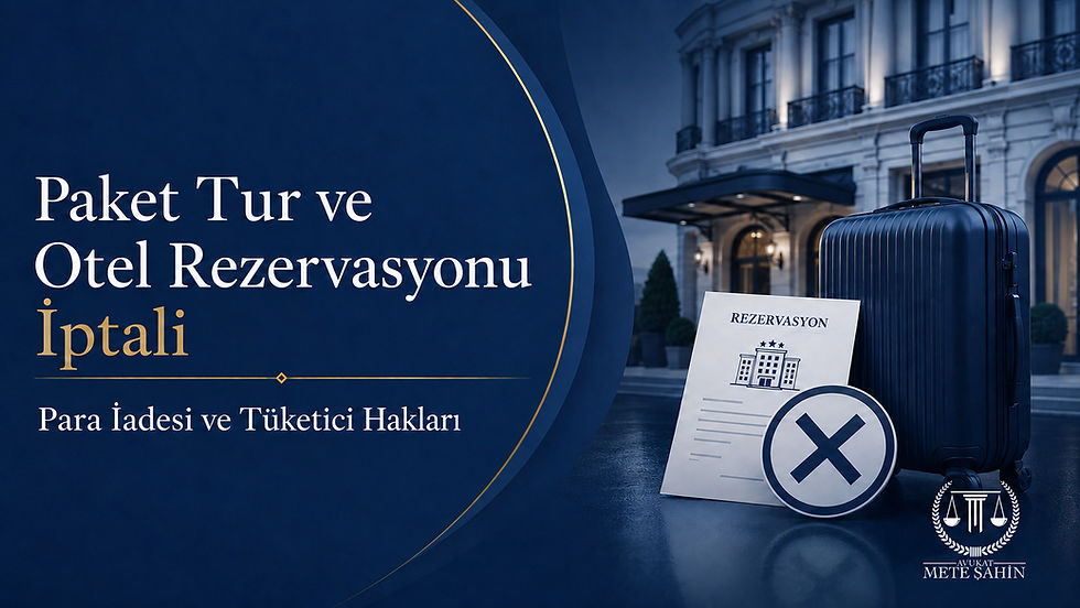 Paket Tur ve Otel Rezervasyonu İptali: Para İadesi ve Tüketici Hakları (2026)