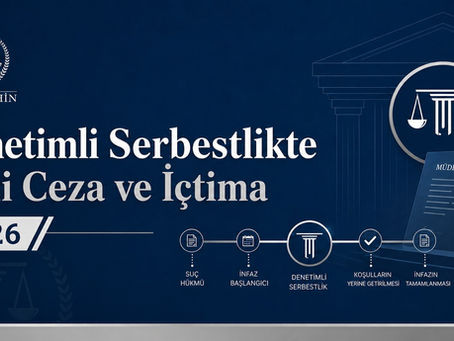 Denetimli serbestlikte yeni ceza ve içtima konusunu anlatan Avukat Mete Şahin logolu 2026 infaz hukuku blog görseli