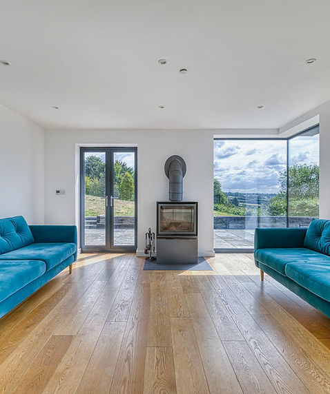 Painted lounge room in modern house