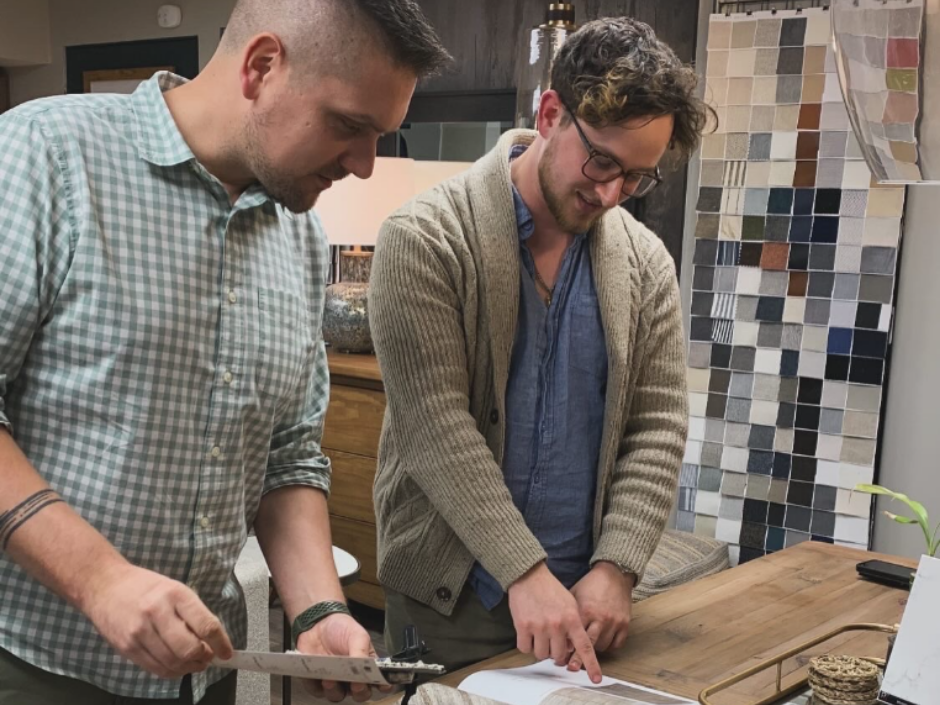 Interior designers on-site at Sterling & Maple Design House, offering retail-style design services.