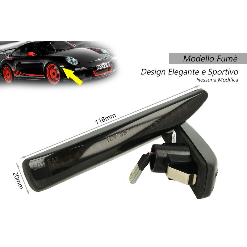 Kit Freccia Laterale a Led Side Marker Dinamica Lente Fume BMW Serie 7 E65 E66 E