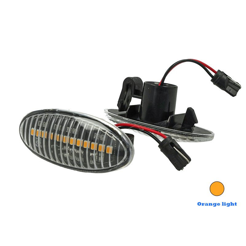 Kit Freccia Laterale a Led Side Marker Lente Trasparente Luce Arancione Per Niss