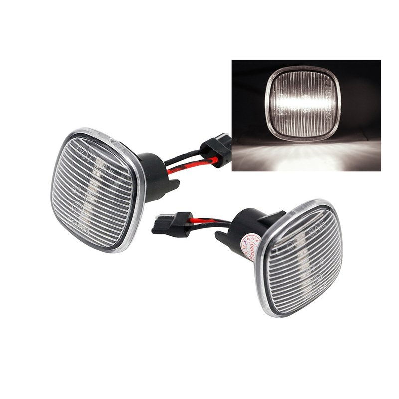 Kit Freccia Laterale a Led Side Marker Lente Trasparente Luce Bianco Per Audi A3