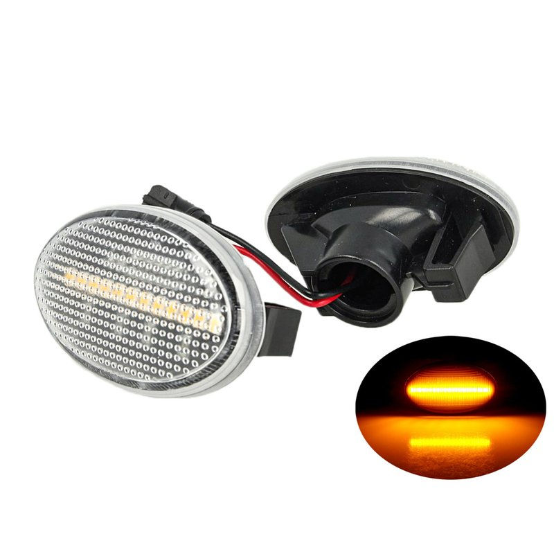 Kit Freccia Laterale a Led Side Marker Lente Trasparente Luce Arancione Per Merc