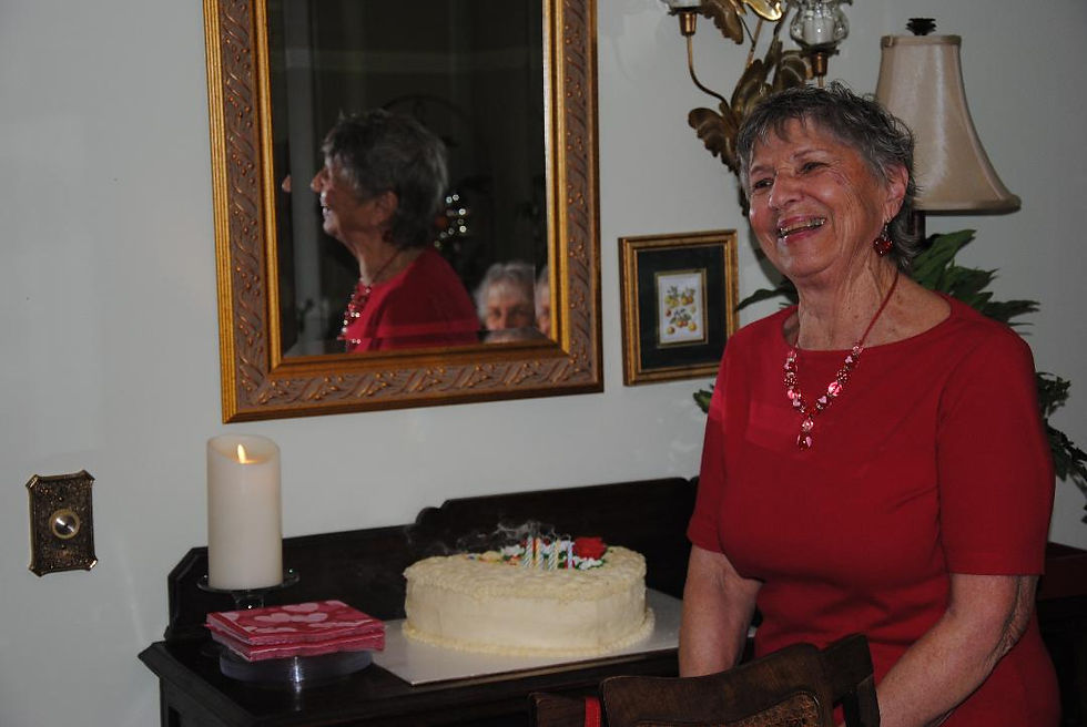 Linda Millette on her 80th birthday