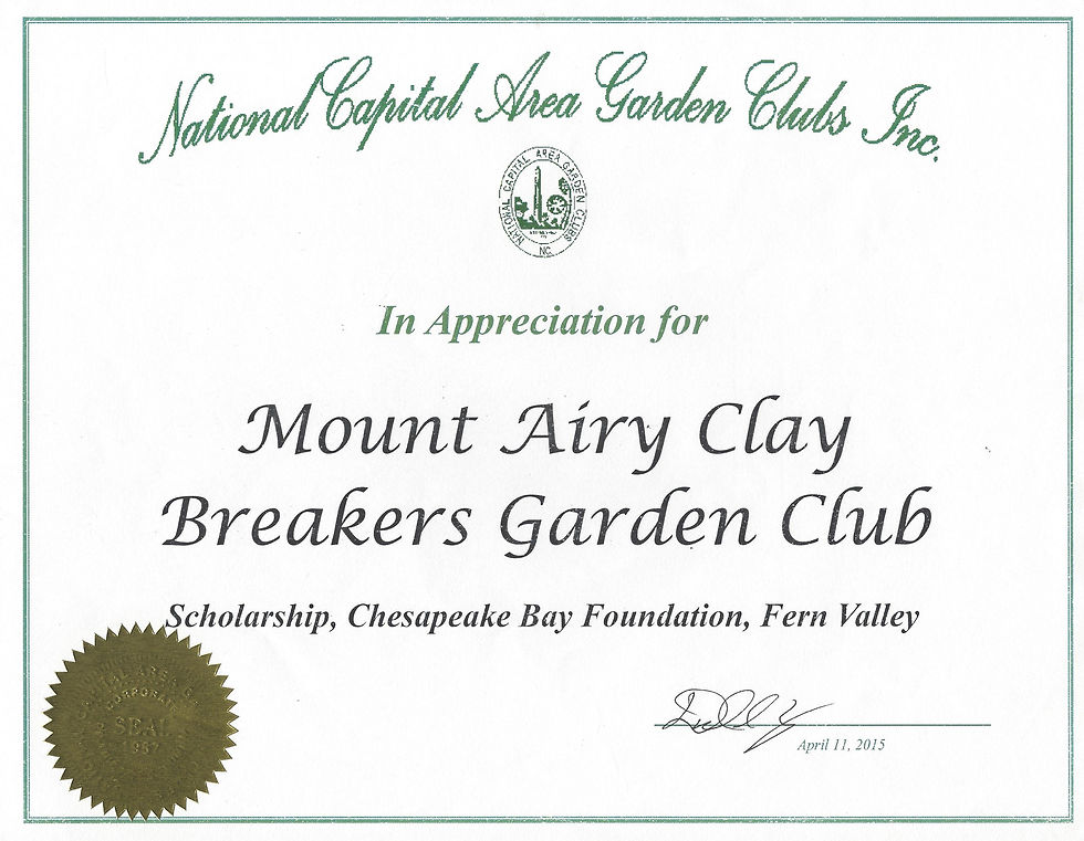 NCAGC 03 Scholarship Chesapeake Bay Foun