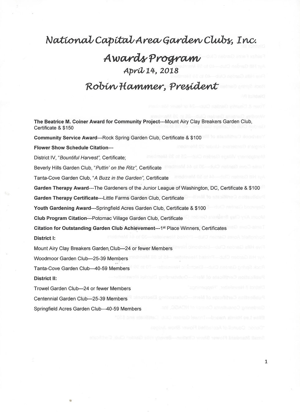 NCAGC Awards Progarm page 1