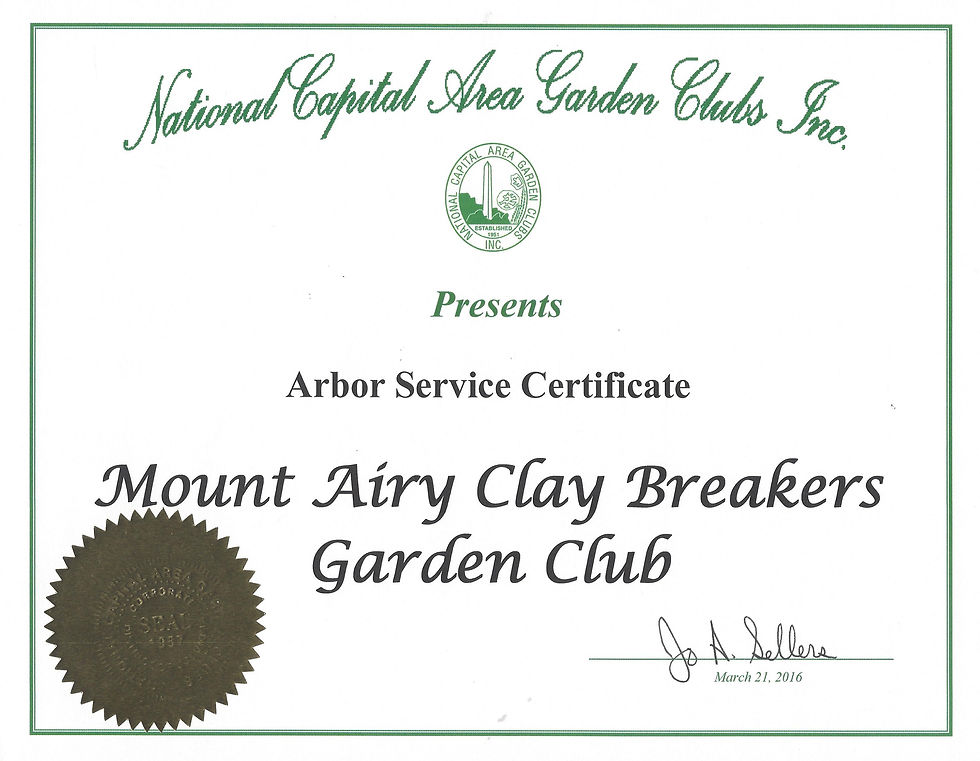 NCAGC 03 Arbor Service Certificate