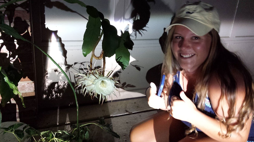 Sara Ramotnik w/ Mary Beth's Night Blooming Cereusl 23 2015_1