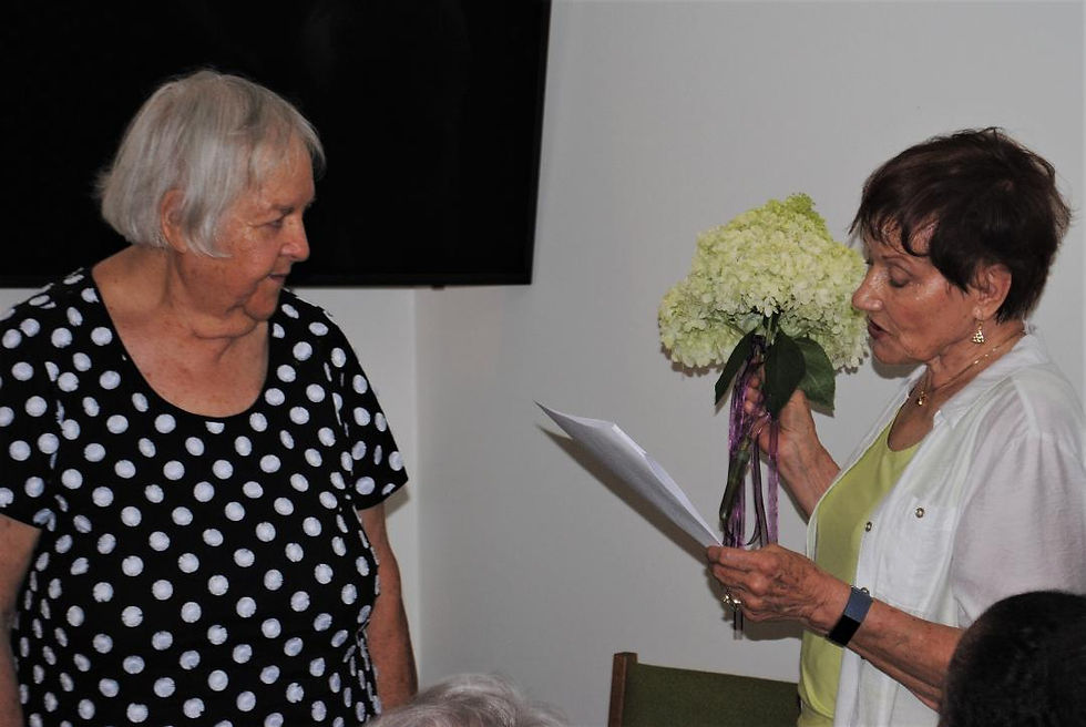 District 1 President inducting new Club President - Diana Morse