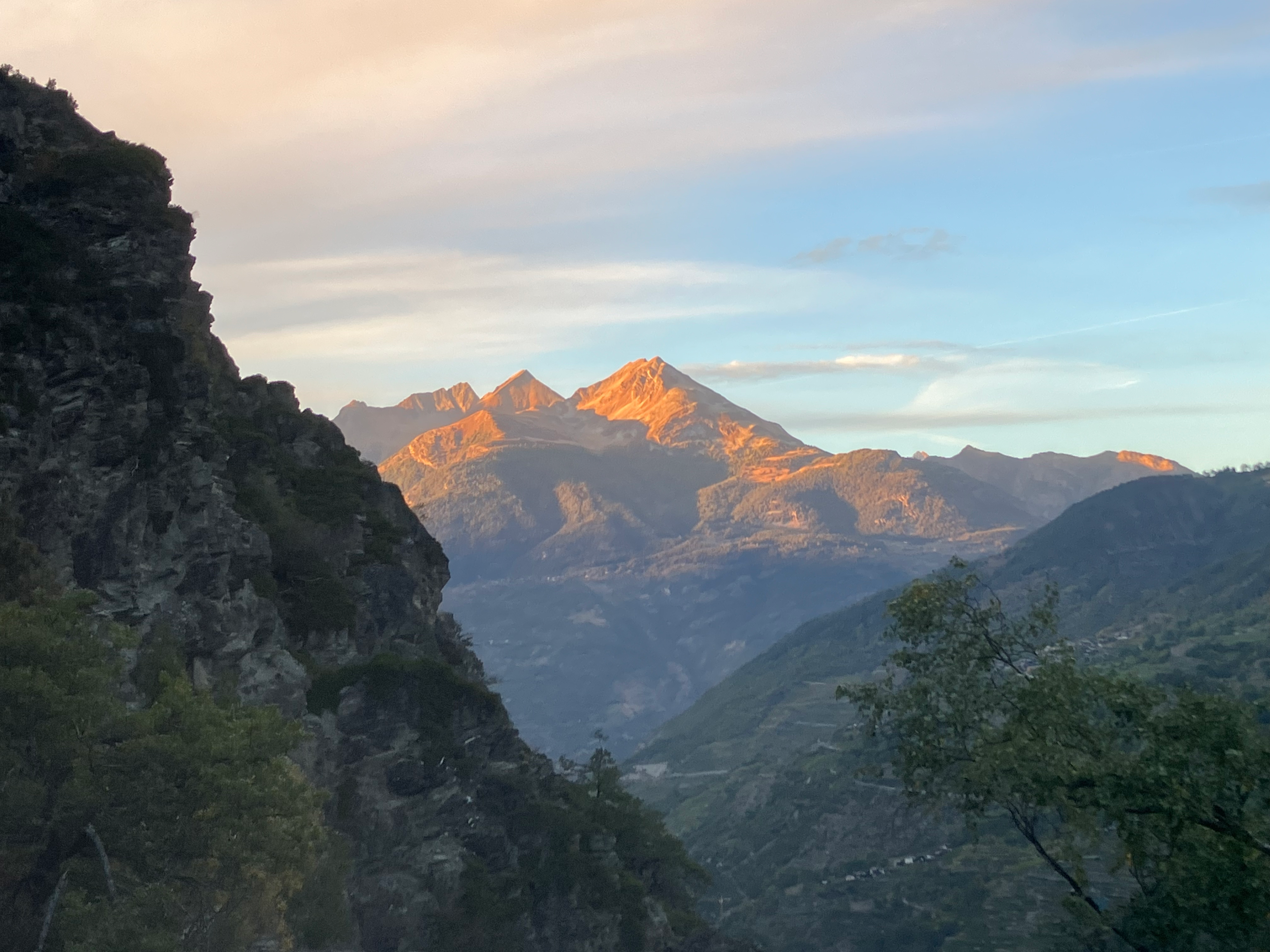 Sonnenuntergang Walliser Berge
