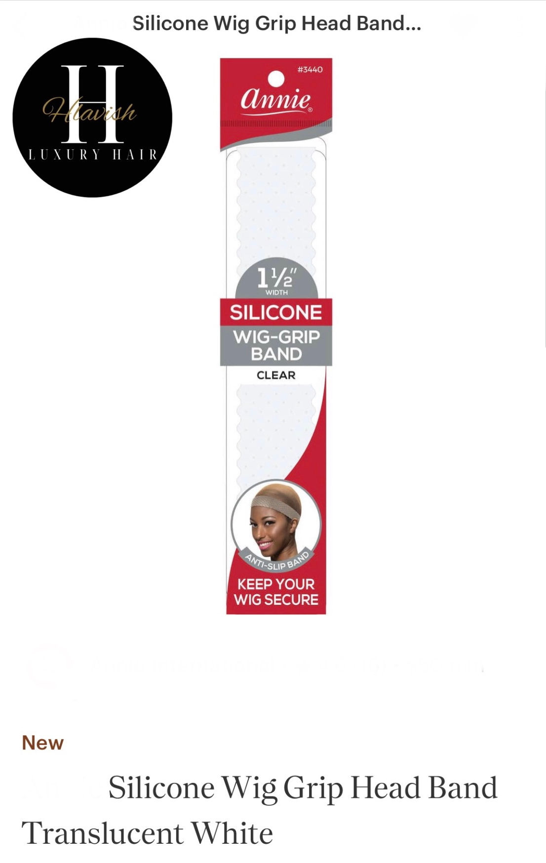 Silicone wig grip band clear