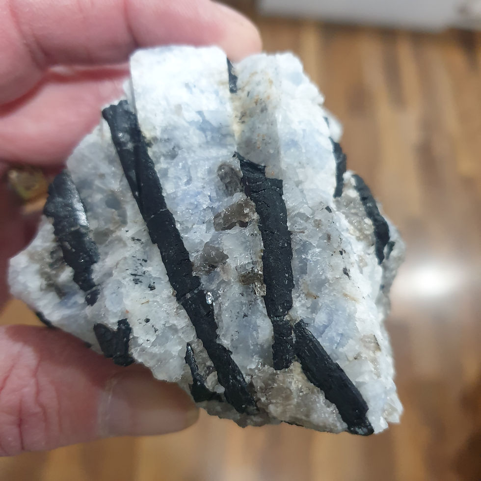 Black Tourmaline in Moonstone