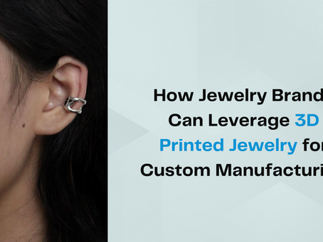 Infographic illustrating how jewelry brands can utilize 3D printing for custom jewelry manufacturing and design innovation.