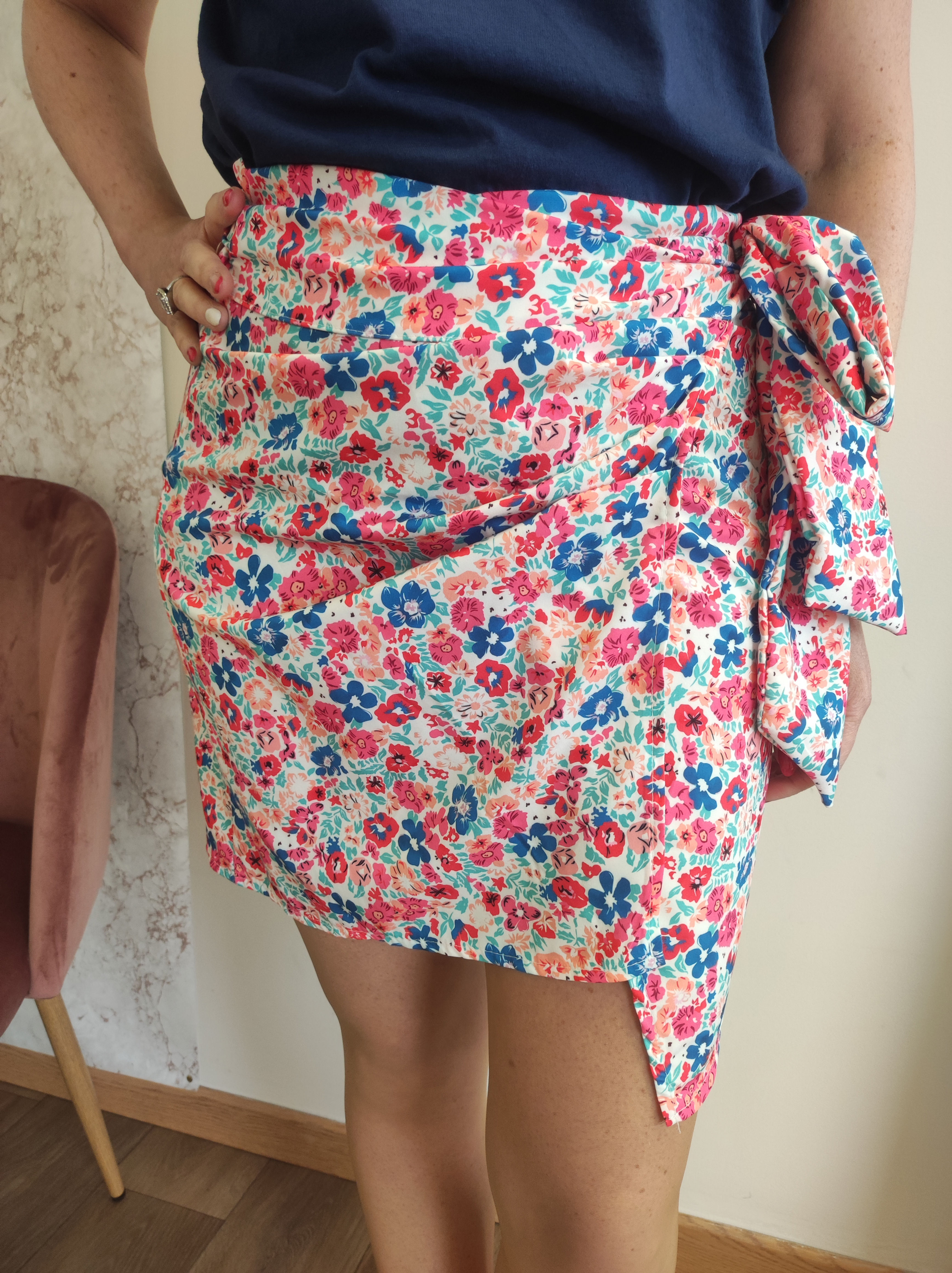 Jupe portefeuille fleurie 