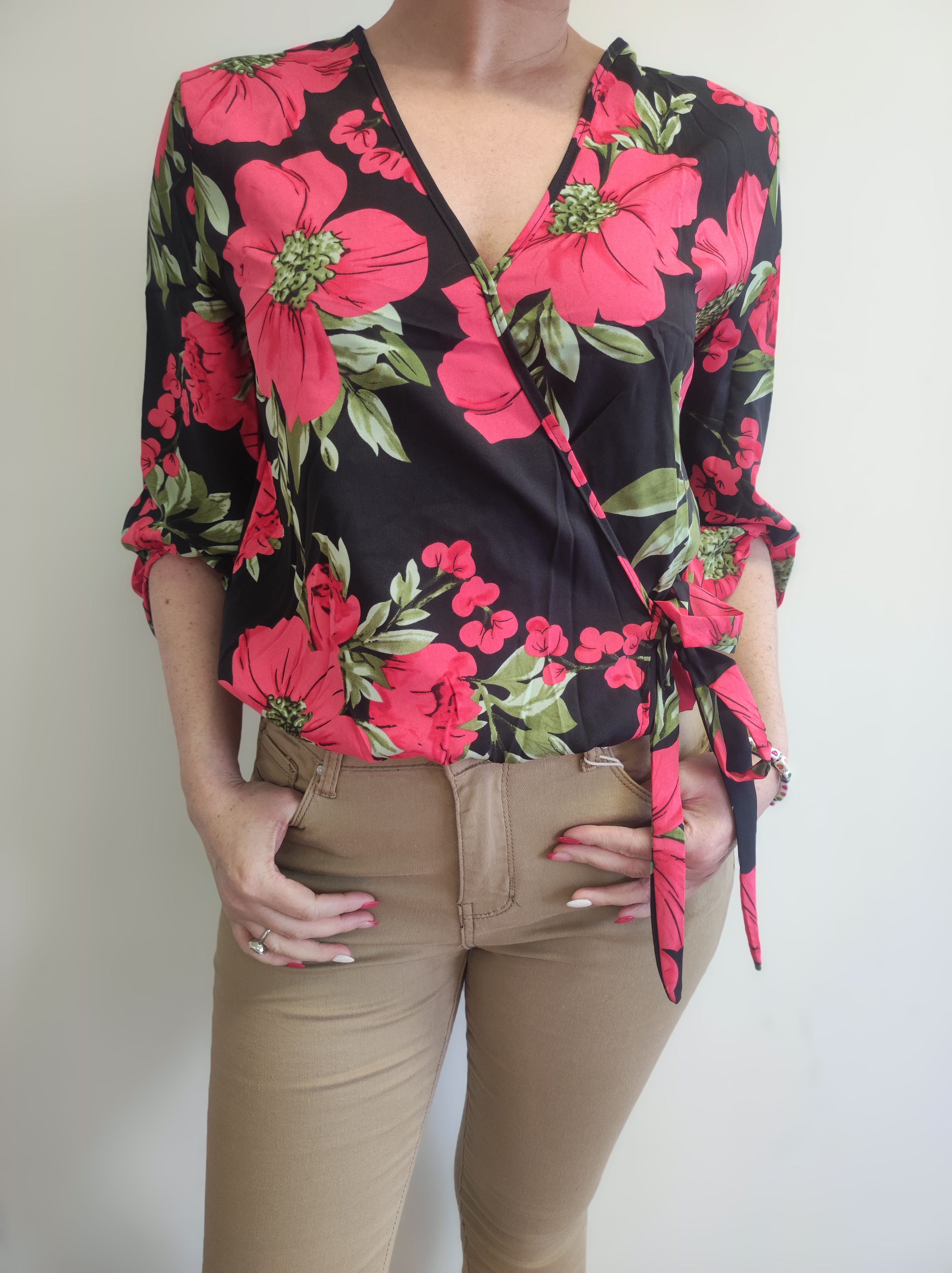 Blouse cache coeur plusieurs coloris 