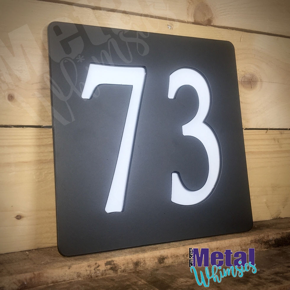 Thumbnail: Rectangle Address Numbers - Cake's Metal Whimsies