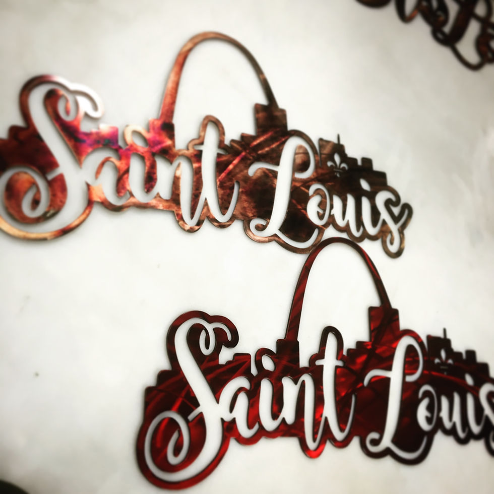 Thumbnail: St. Louis Skyline Metal Wall Sign 16 to 48 inch long