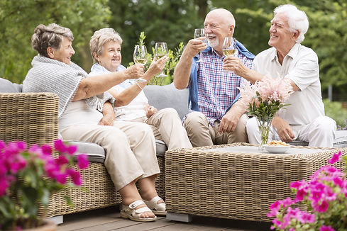 Friends with drinks about to cheers