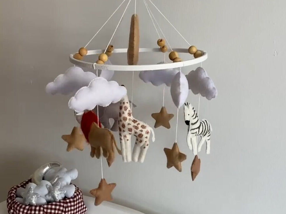 Miniaturbild: Crib Mobile Safari nursery mobile Baby Gift Animal Nursery Decor Felt Crib mobi