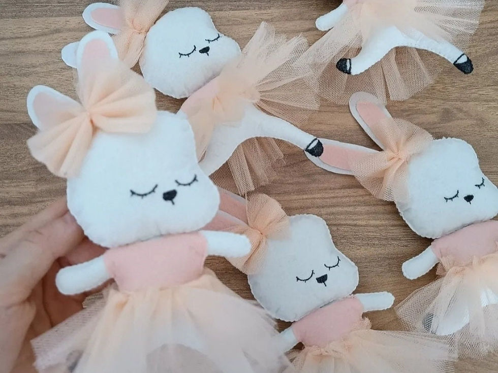 الصورة المصغرة: Personalized Rabbit Baby Mobile Ballerina Rabbit Nursery Decor Baby Girl and Bo